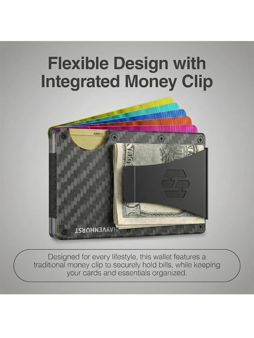 RFID Men’s Carbon Fiber Wallet with Money Clip